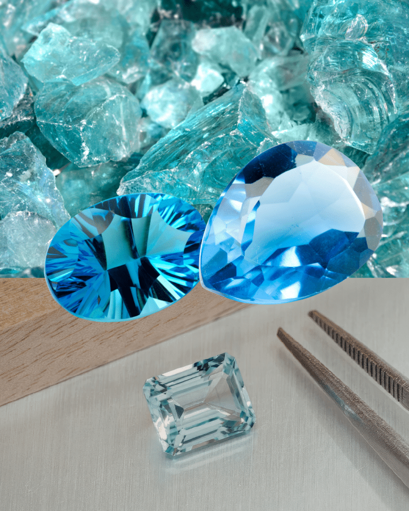 A selection of aqua green blue crystals
