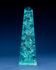 large pyramidal needle shape blue crystal